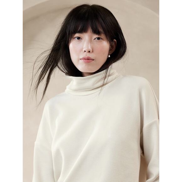 Banana Republic Ottoman Fleece Sweatshirt - M - Snow Day - Picture 4 of 4